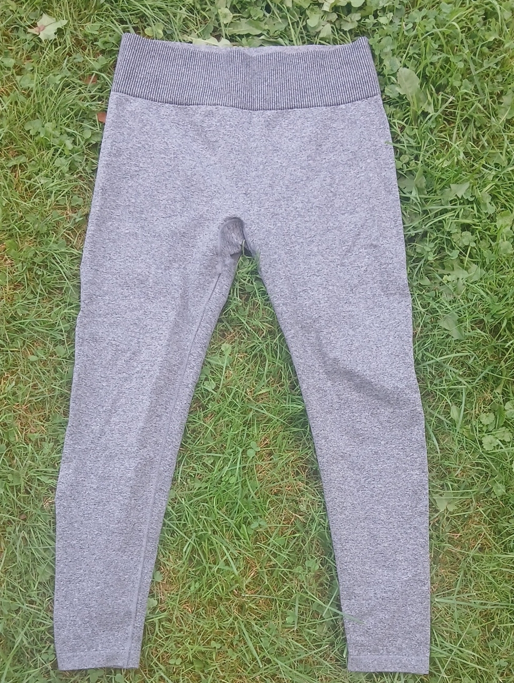 Oner Active Effortless Seamless Gray Stretch Rib-Waist Leggings